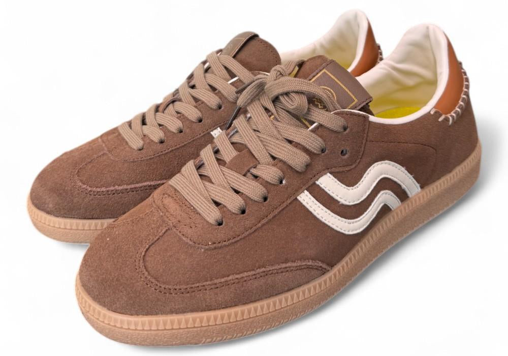 Sneaker uomo low suede cuoio Primabase <BR/> 