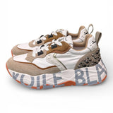 Sneaker donna Voile Blanche Club 105 bianco cuoio borchie 2E42 
