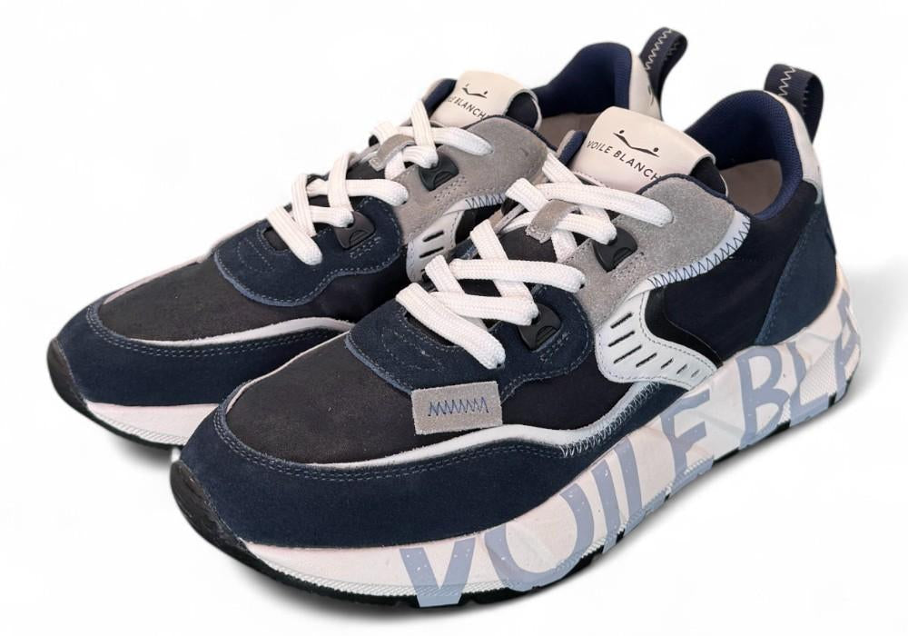 Sneaker uomo Club 01 Blu Voile Blanche<BR/> 
