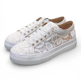Sneaker donna pizzo bianco Stokton<BR/> 