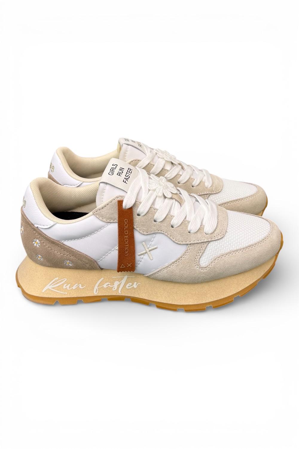Sneaker donna Sun 68 Ally Vintage bianco panna 