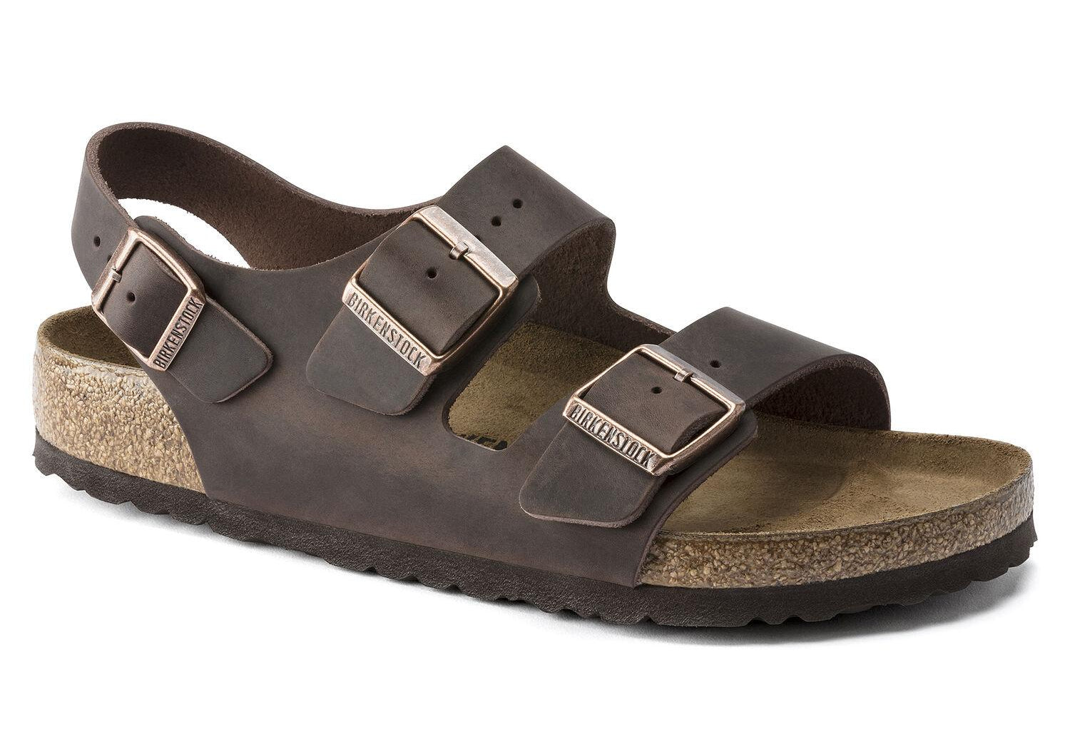 Sandalo Milano pelle Habana testa di moro Birkenstock 