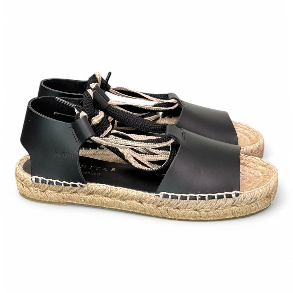 Sandalo con fascia pelle nera Palomitas<BR/> 