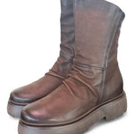 Stivaletto pieghe nabuk ingrassato moka Mjus<BR/> 