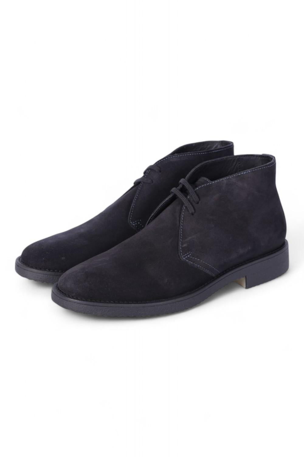 Polacco uomo suede blu Antica Cuoieria 
