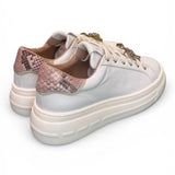 Sneaker donna pelle gesso gioiello fiocco Stokton<BR/> 