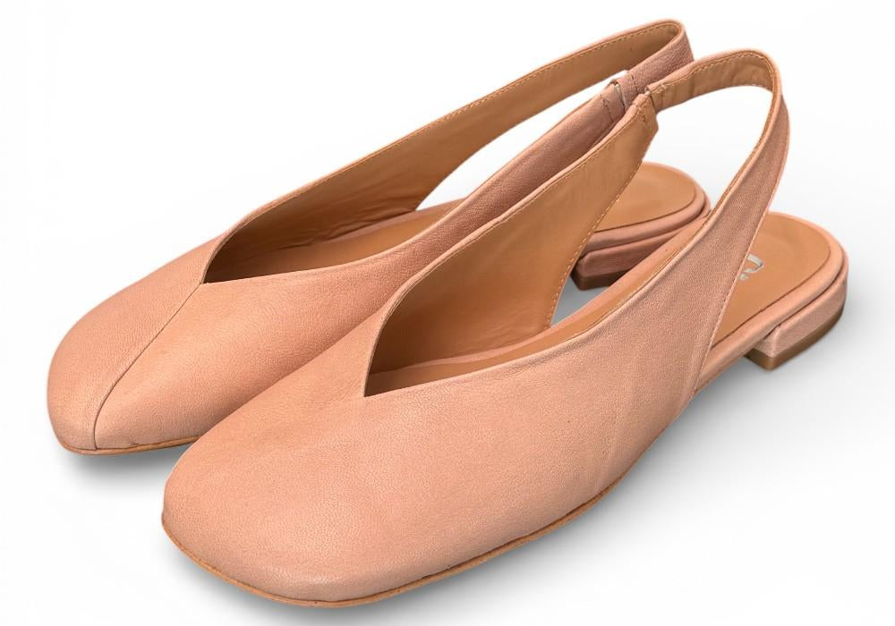 Slingback pelle nature Cuir Noir<BR/> 