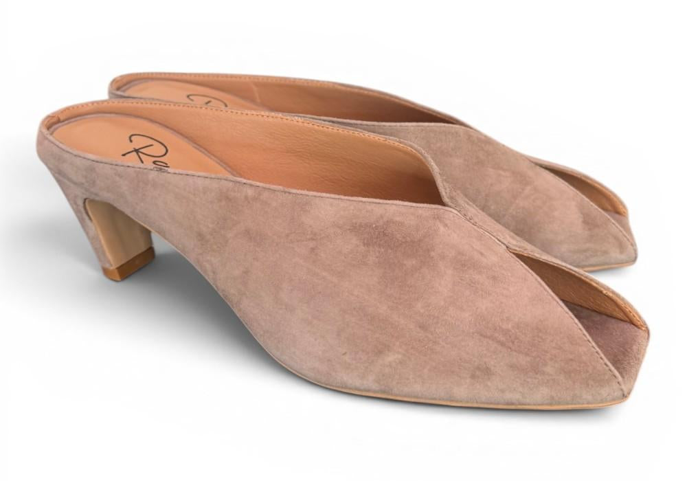 Ciabatta suede taupe tacco 60 Ranye 