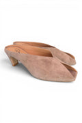 Ciabatta suede taupe tacco 60 Ranye