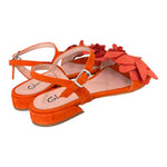 Sandalo fiore suede corallo Glam<BR/> 