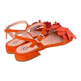 Sandalo fiore suede corallo Glam<BR/> 