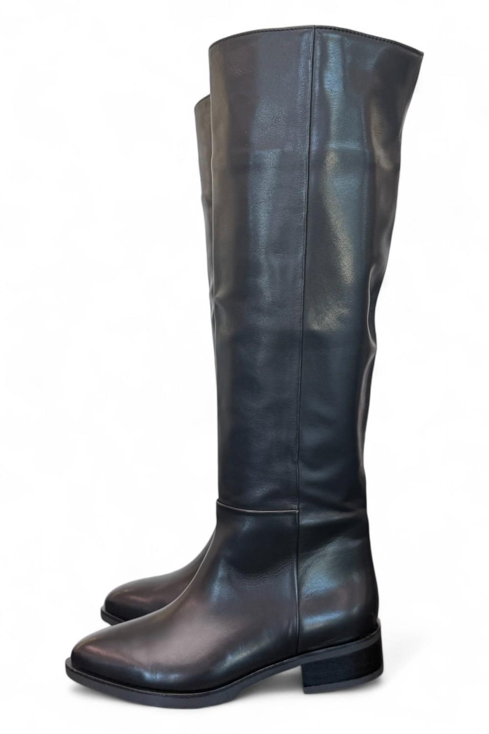 Stivale lungo forma tex pelle nera Elisa Lanci<BR/> 