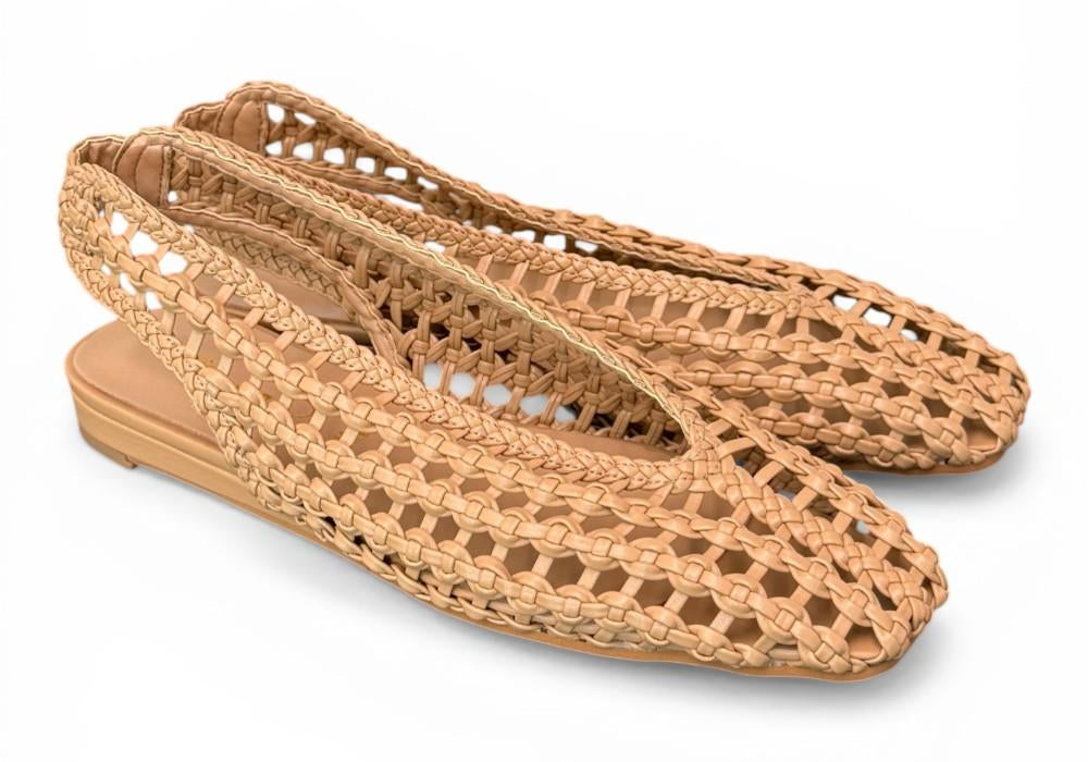 Slingback intrecciata camel Bianca Di 