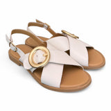 Sandalo pelle latte fibbia Francesco B. 