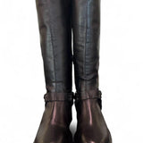 Stivale biker pelle nera Angelica 