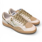 Sneaker donna 4B12 Play New D2003 bianca beige oro 