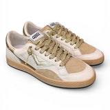 Sneaker donna 4B12 Play New D2003 bianca beige oro 