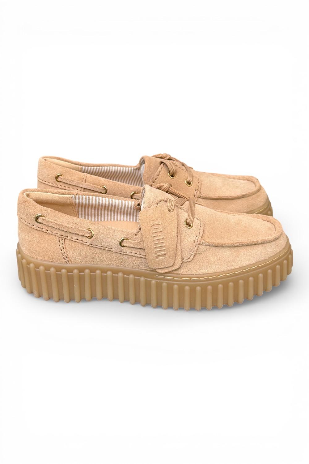Barca Clarks Boat Cleyhill Torhill suede beige cipria 