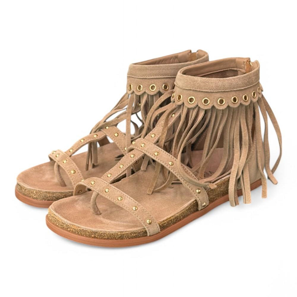 Sandalo beige con frange Emanuel Vee 