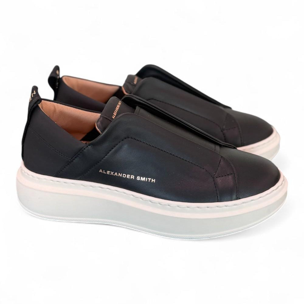 Sneaker donna Wembley slip on black Alexander Smith<BR/> 