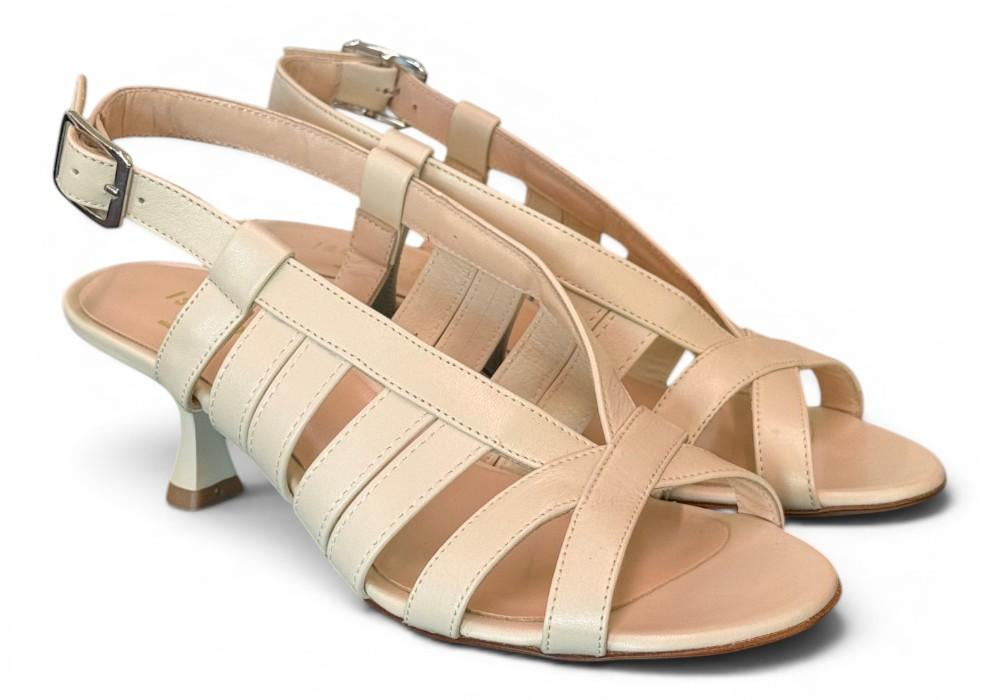 Sandalo gabbia pelle latte Isabelle Paris 