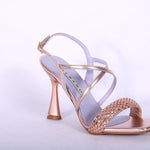Sandalo incrocio strass rame  Albano 