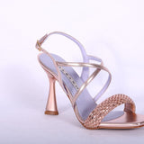 Sandalo incrocio strass rame  Albano 