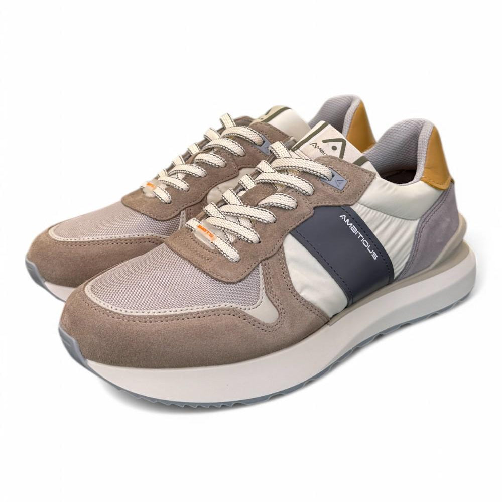Sneaker running bianco beige Ambitious<BR/> 
