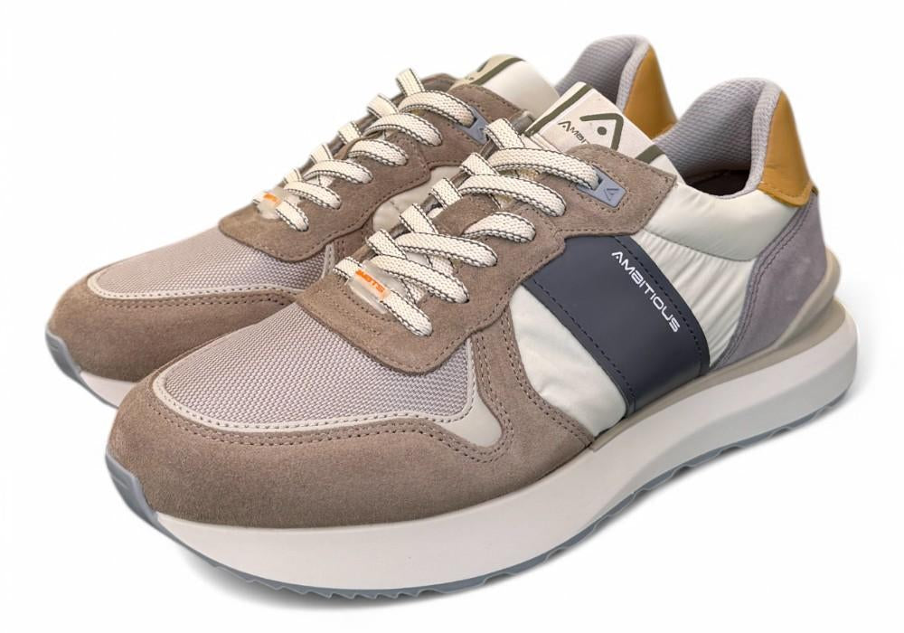 Sneaker running bianco beige Ambitious<BR/> 