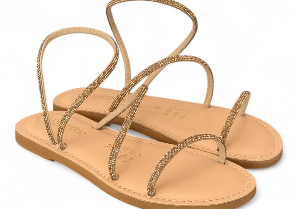 Sandalo strass oro Le Salentine 