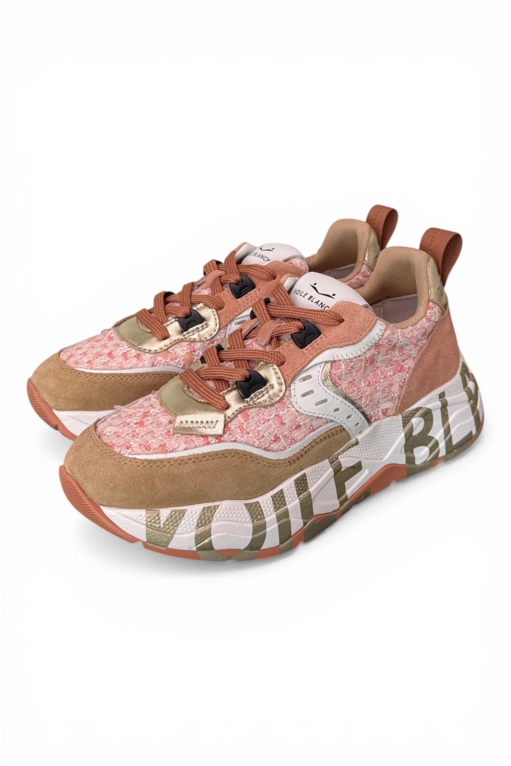Sneaker donna Voile Blanche Club 105 bianco caramel rosa 2D28 