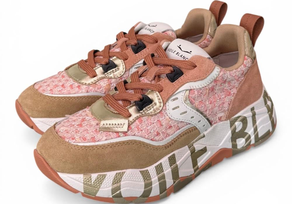 Sneaker donna Voile Blanche Club 105 bianco caramel rosa 2D28 