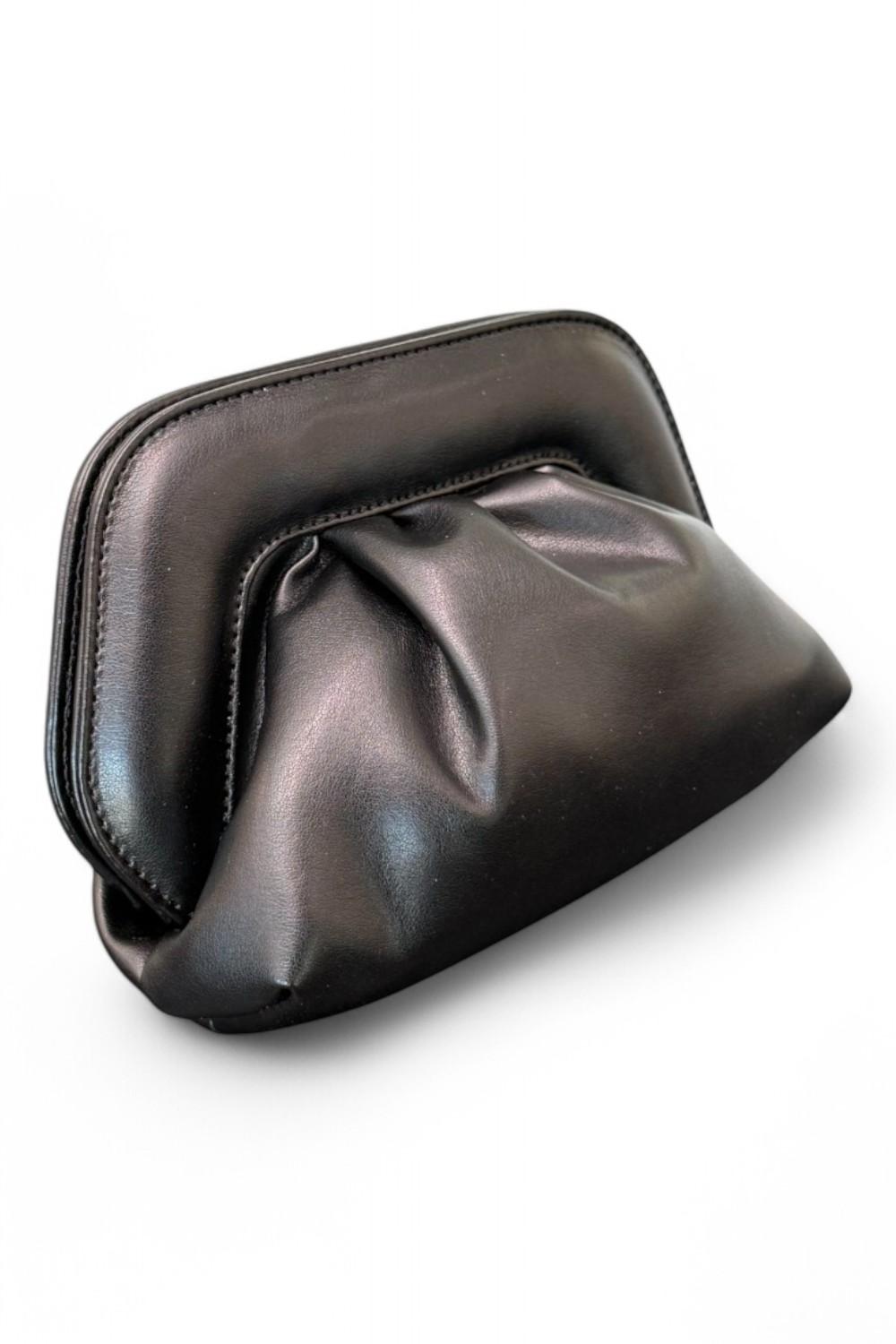 Pochette chiusura scatto ecopelle black 