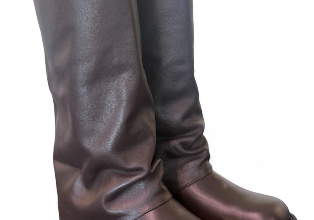 Stivale biker ghetta pelle marrone Ranye <BR/> 