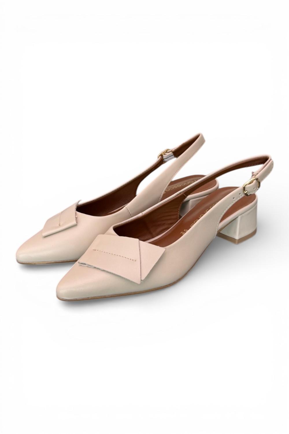Slingback pelle latte Francesco B 