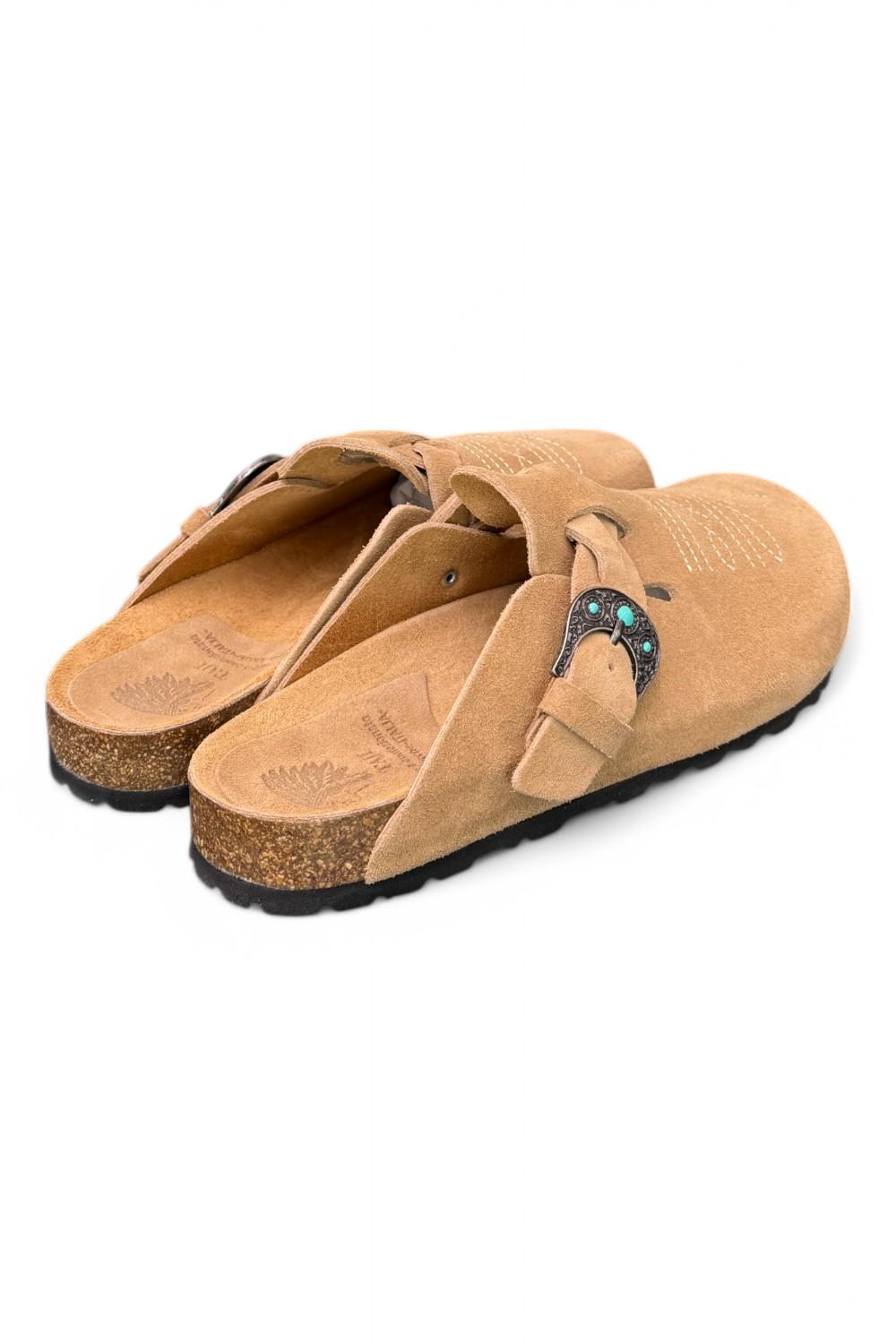 Sabot Tex ricami Taji by Lagoa suede nocciola 