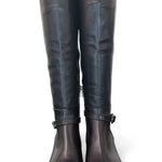 Stivale lungo pelle nera con fibbia Elisa Lanci<BR/> 