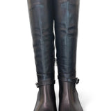 Stivale lungo pelle nera con fibbia Elisa Lanci<BR/> 
