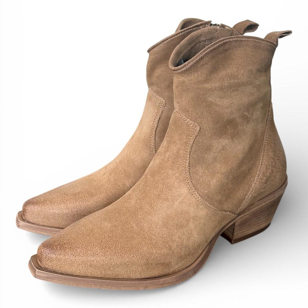 Stivaletto texano suede beige Metisse<BR/> 