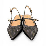 Slingback flat arricciata  nera Chiconic 