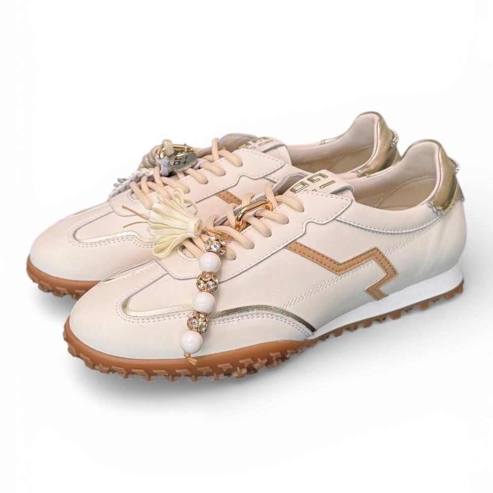 Sneaker Gioplus Cielo low pelle latte 