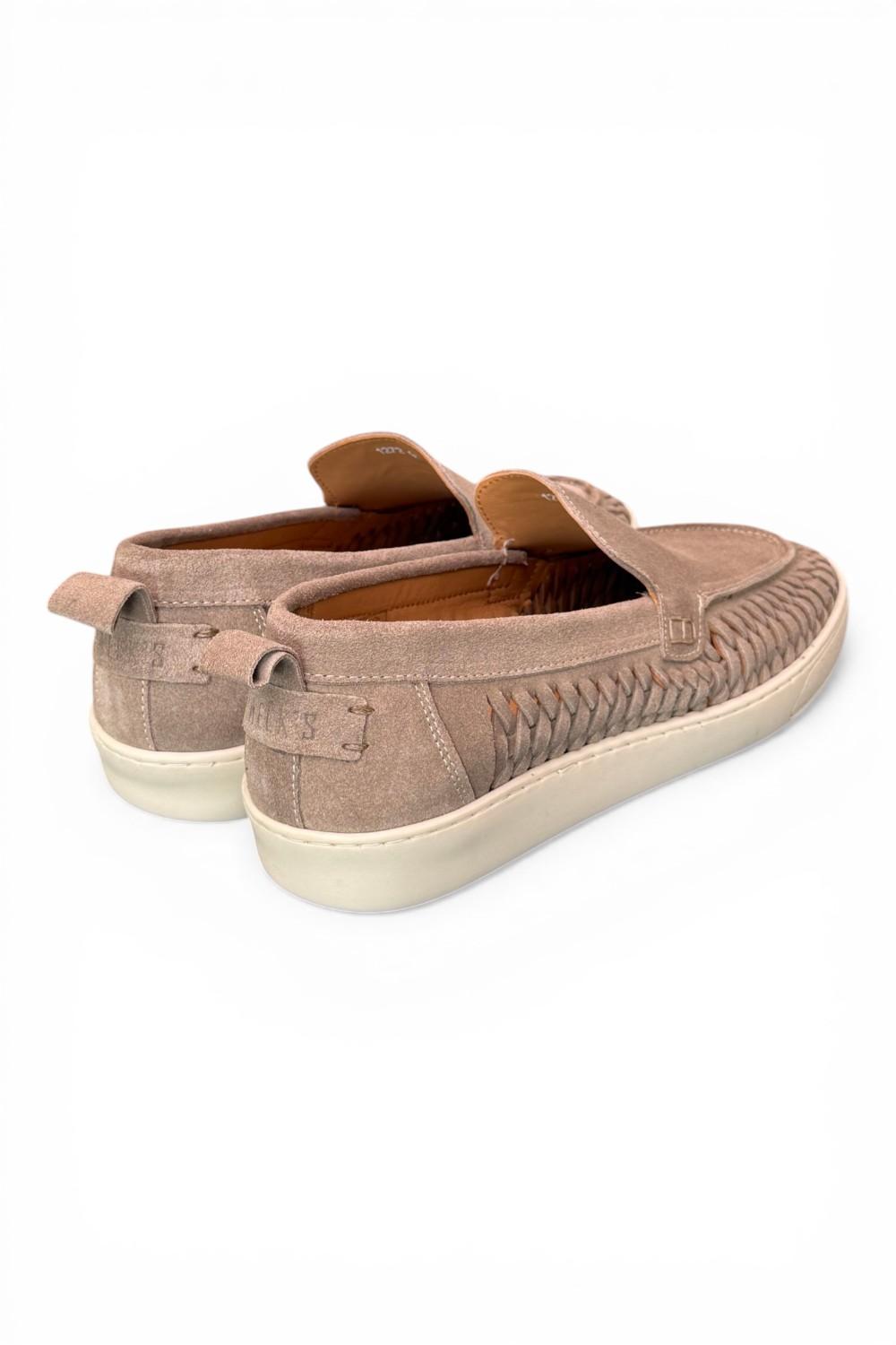 Mocassino cassetta suede intreccio beige Pawelks<BR/> <BR/> 