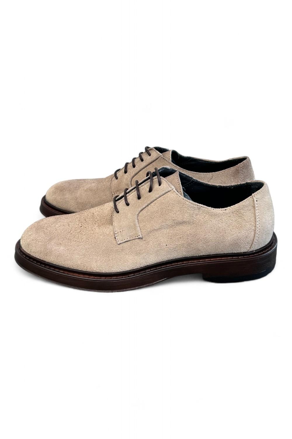 Scarpa allacciata suede beige F.lli Rennella 
