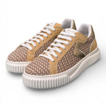 Sneaker donna Voile Blanche Lipari 1E53 tessuto beige platino 