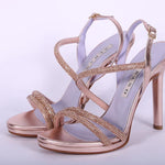 Sandalo plateau strass rame tacco 10  Albano<BR/> 