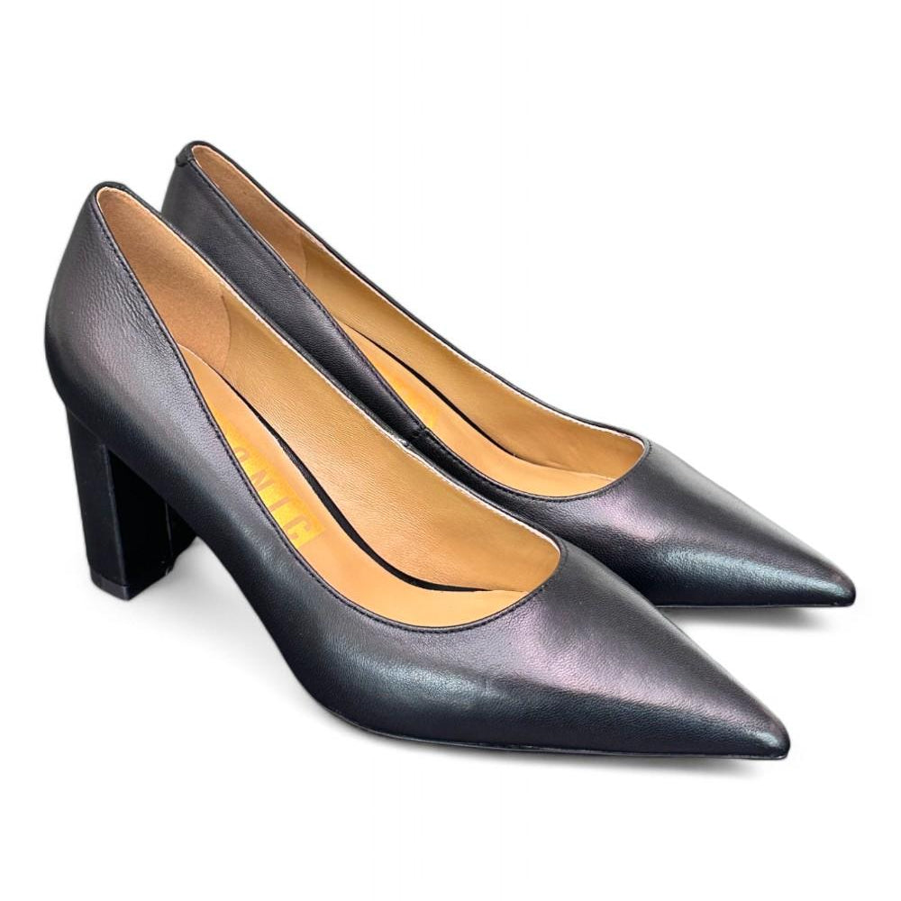 Decolté vitello nero tacco grosso CHICONIC<BR/> 