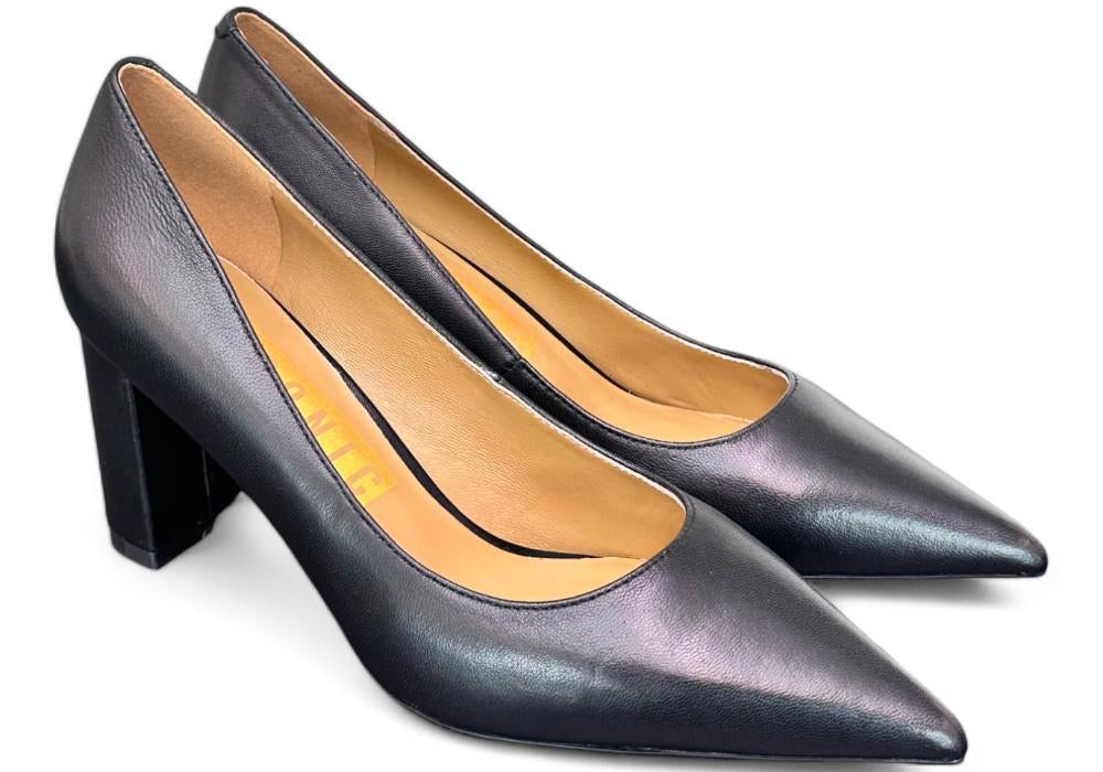 Decolté vitello nero tacco grosso CHICONIC<BR/> 