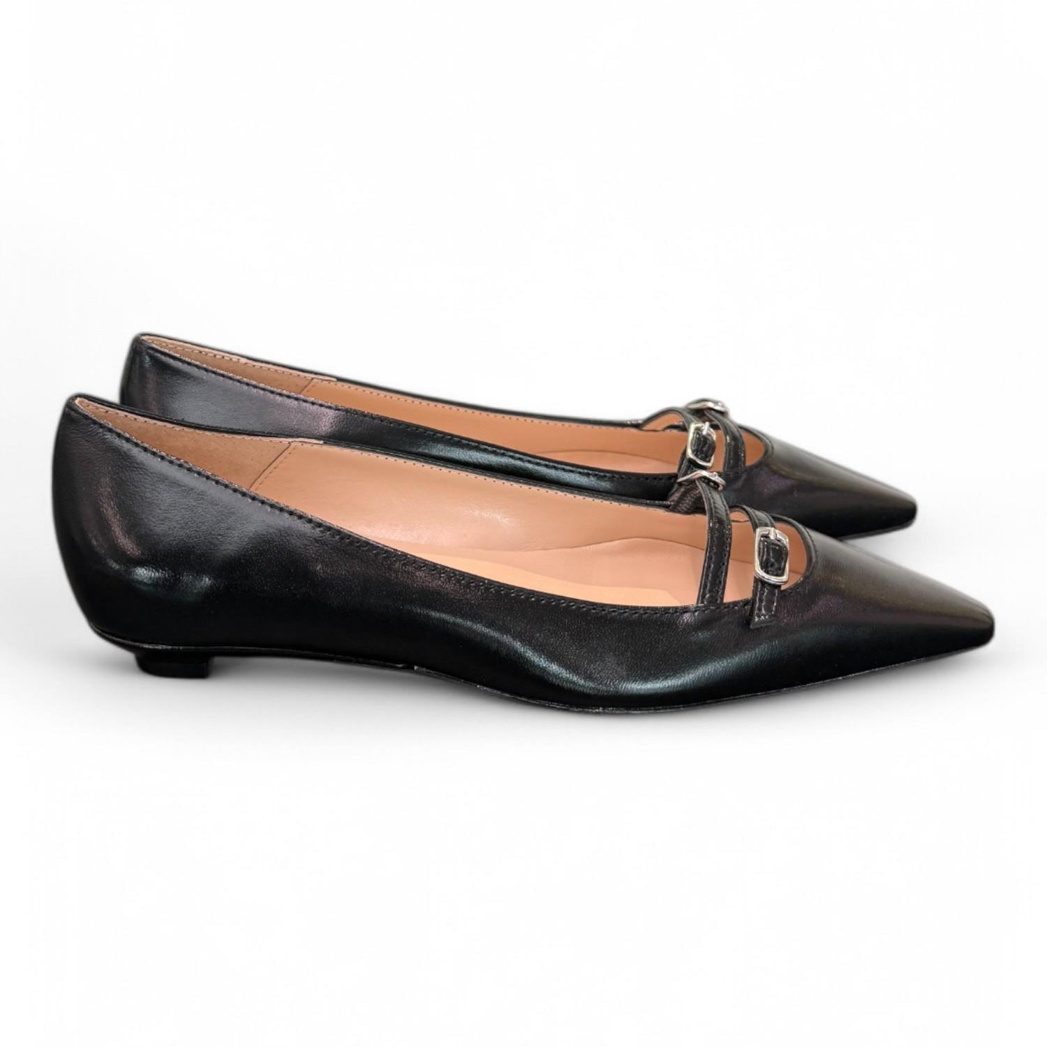Ballerina cintino pelle nera flat Les Autres<BR/> 