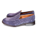Mocassino liscio suede blu Franco Fedele 