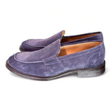 Mocassino liscio suede blu Franco Fedele 
